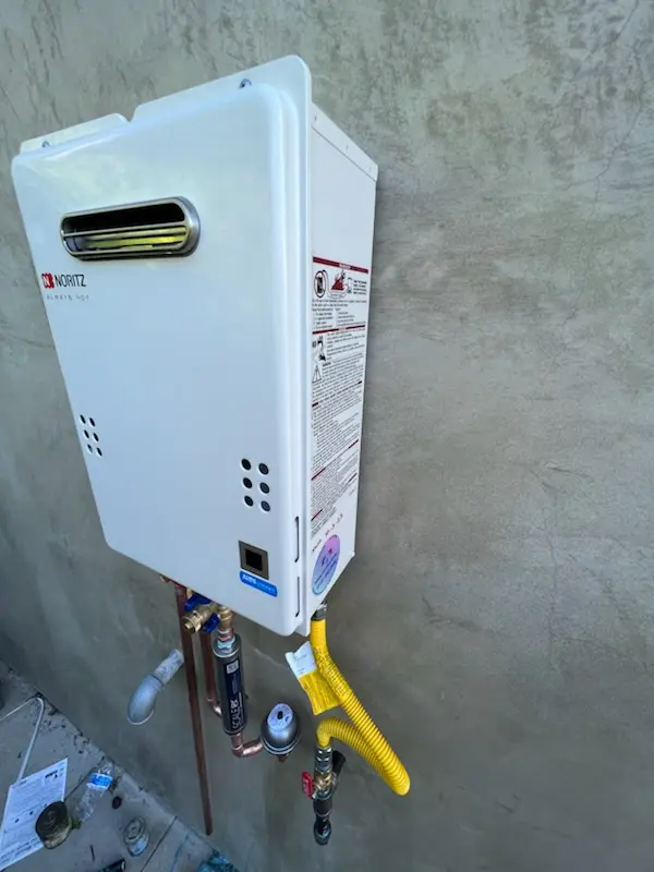 Tankless water heater installation for The Crossings homes